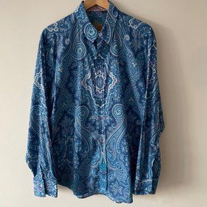 Robert Graham Sport Shirt - Blue Patterned - X-Large